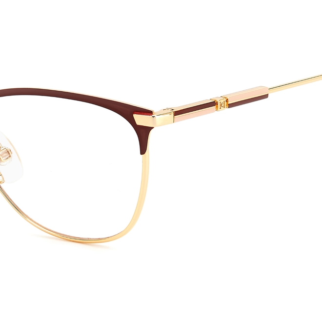 Óculos de Grau Carolina Herrera HER 0161 NOA 5616 Metal Dourado e Bordô 4