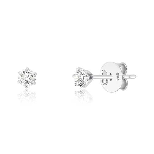 Brinco Solitários Cisse ouro branco 18k com 80pts de Diamantes
