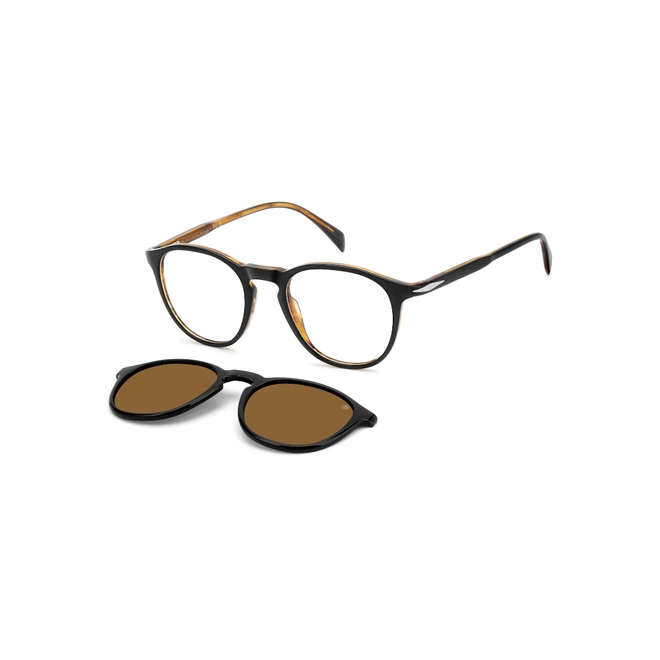 Óculos de Grau David Beckham DB 1018/C 05K 5019 R Acetato Preto com lentes na cor Marrom Polarizado 1
