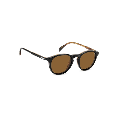 Óculos de Grau David Beckham DB 1018/C 05K 5019 R Acetato Preto com lentes na cor Marrom Polarizado