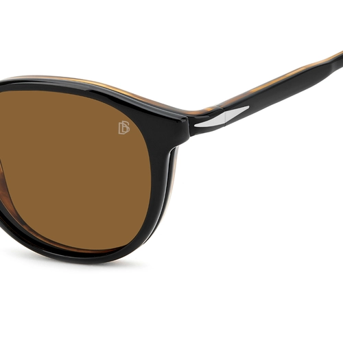 Óculos de Grau David Beckham DB 1018/C 05K 5019 R Acetato Preto com lentes na cor Marrom Polarizado