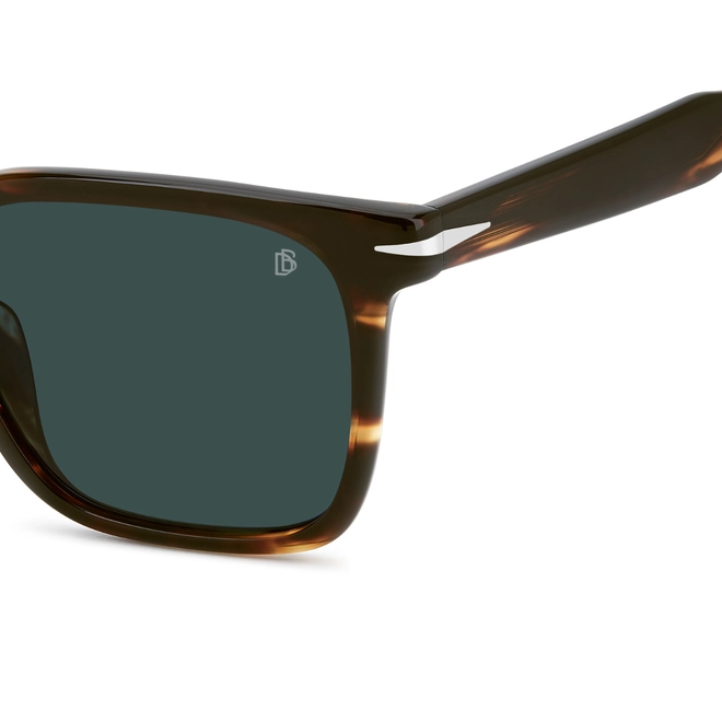 Óculos de Sol David Beckham DB 1199/G/S EX4 55KU S Acetato Marrom Mesclado com lentes na cor Azul 4