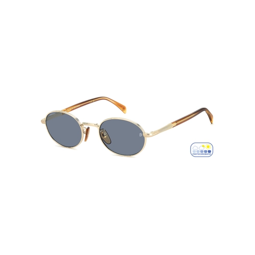 Óculos de Sol David Beckham DB 1196/S T5U 52QZ S Metal Dourado com lentes na cor Azul Fotocromático