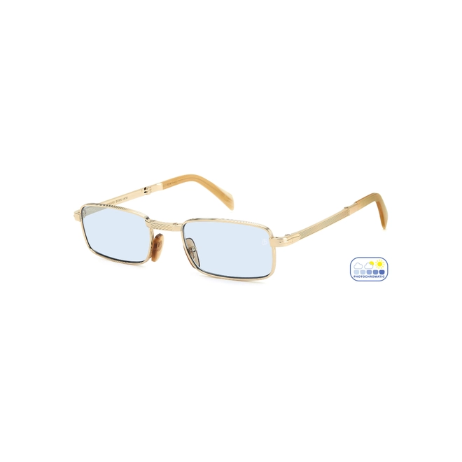 Óculos de Sol David Beckham DB 99/ORIGAMI IDA 53QZ Metal Dourado com lentes na cor Azul Fotocromático 1