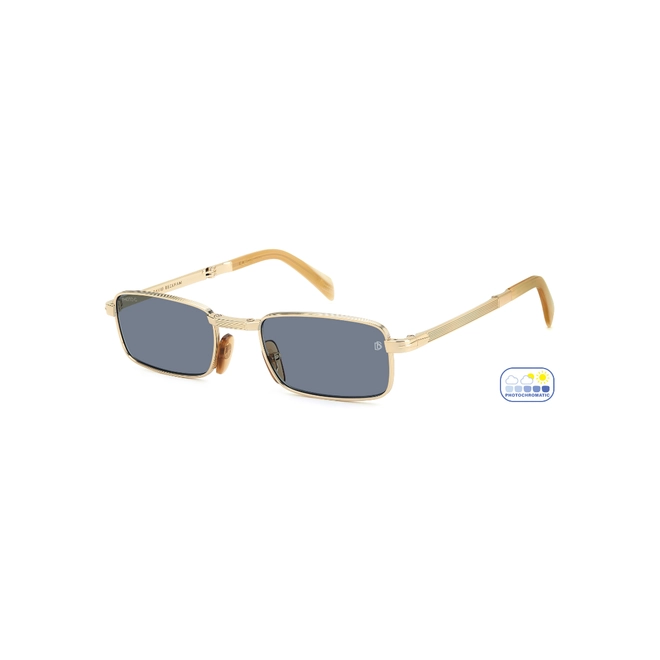 Óculos de Sol David Beckham DB 99/ORIGAMI IDA 53QZ Metal Dourado com lentes na cor Azul Fotocromático 2