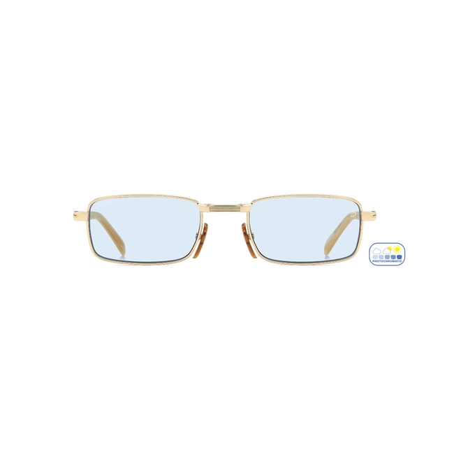 Óculos de Sol David Beckham DB 99/ORIGAMI IDA 53QZ Metal Dourado com lentes na cor Azul Fotocromático 3