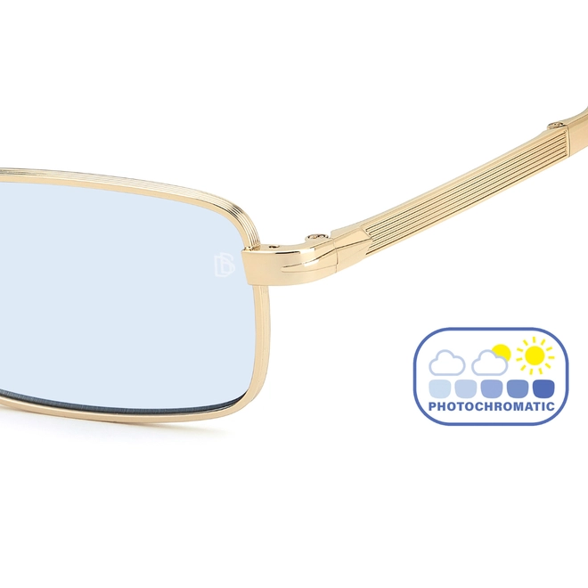 Óculos de Sol David Beckham DB 99/ORIGAMI IDA 53QZ Metal Dourado com lentes na cor Azul Fotocromático 4