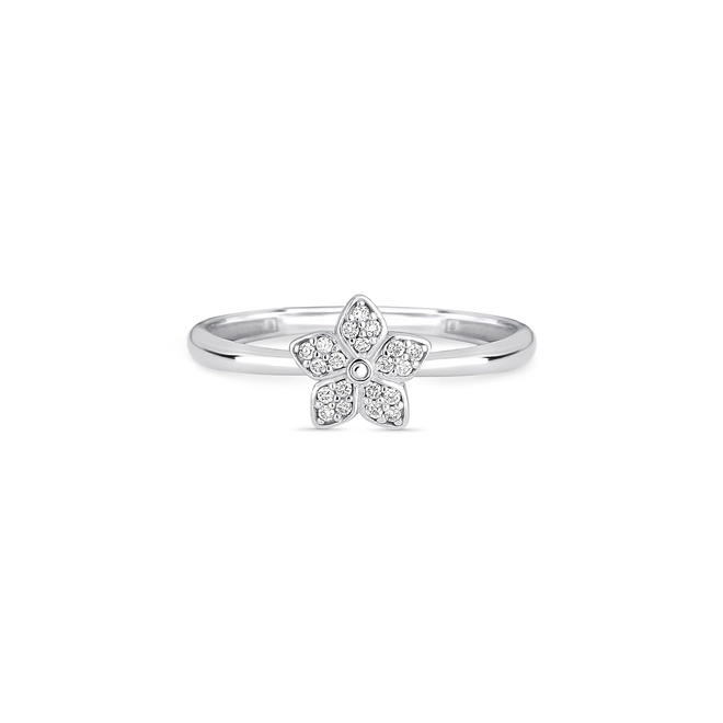 Anel The Icons ouro branco 18k flor com 10,5pts de Diamantes 2