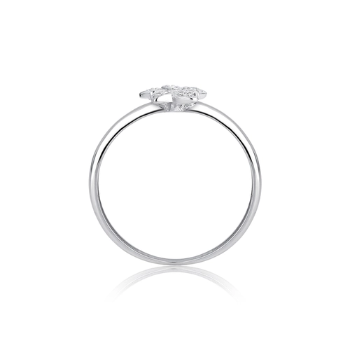 Anel The Icons ouro branco 18k flor com 10,5pts de Diamantes