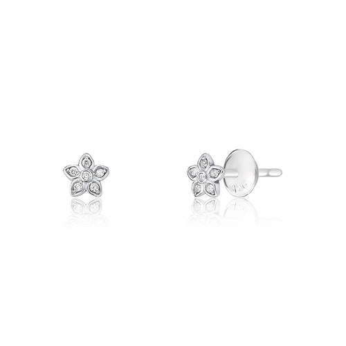 Brinco The Incos Stud ouro branco 18k flor de Diamantes