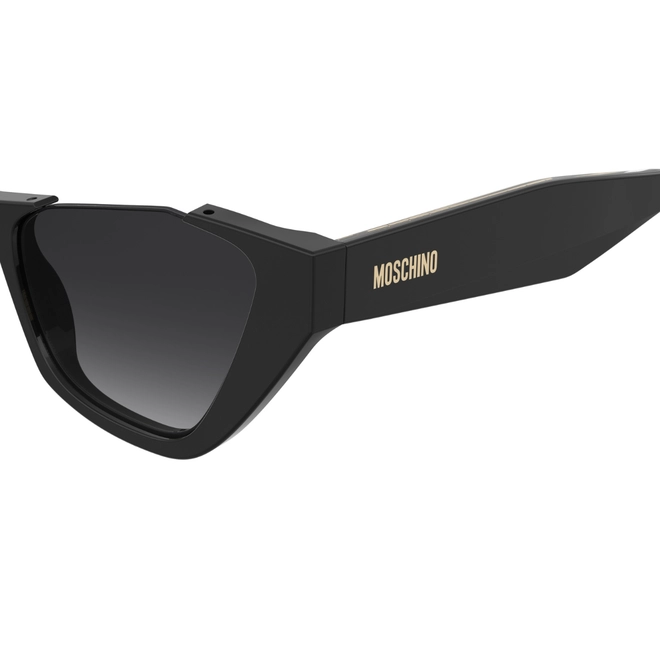 Óculos de Sol Moschino MOS197/S 807 539O Acetato Preto com lentes na cor Cinza Degradê 4