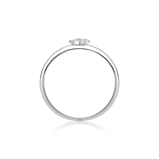 Anel The Icons ouro branco 18k mini flor de Diamantes 4