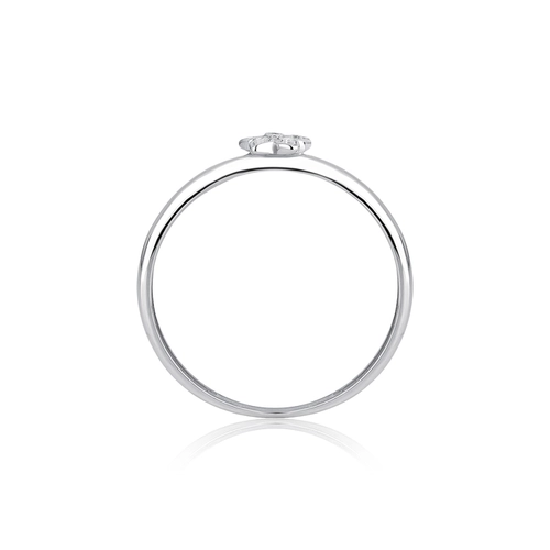 Anel The Icons ouro branco 18k mini flor de Diamantes