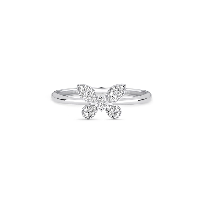 Anel The Icons ouro branco 18k borboleta com 11pts de Diamantes 2