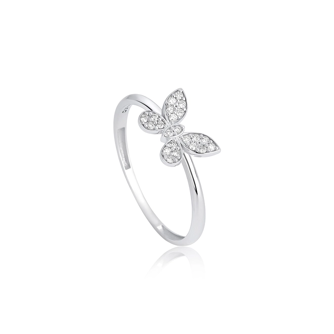 Anel The Icons ouro branco 18k borboleta com 11pts de Diamantes 1
