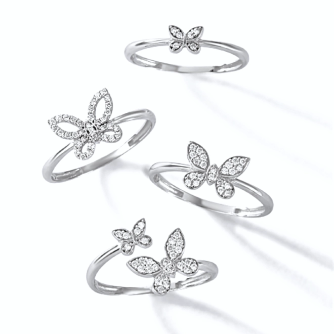Anel The Icons ouro branco 18k borboleta com 11pts de Diamantes 3