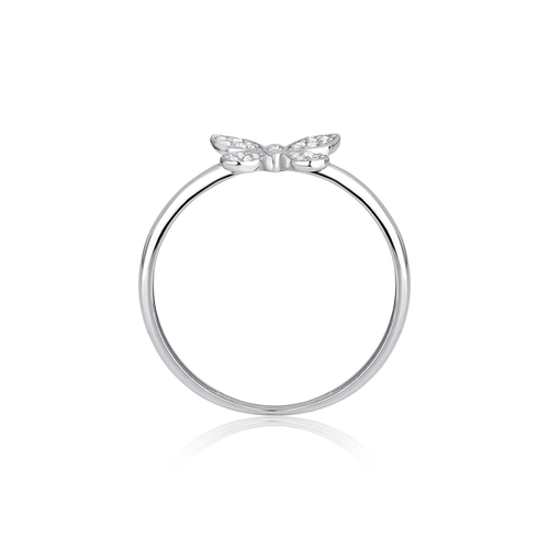 Anel The Icons ouro branco 18k borboleta com 11pts de Diamantes