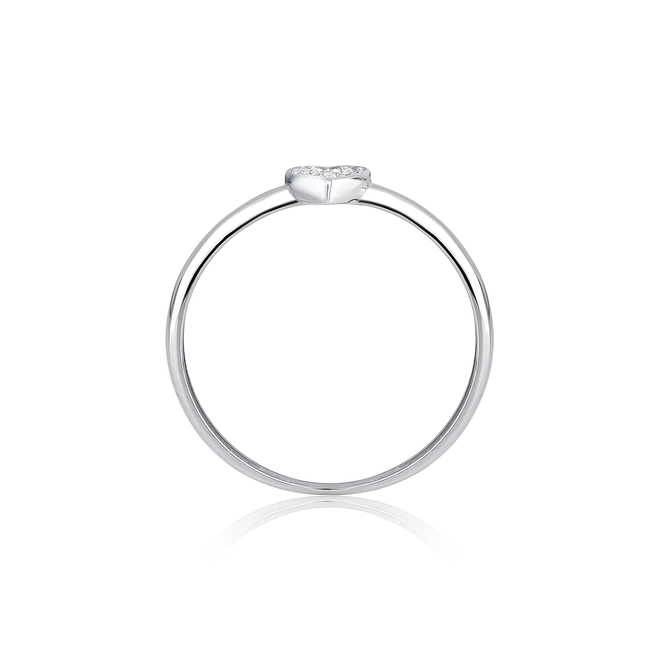 Anel The Icons ouro branco 18k com coração de 5,6pts de Diamantes 3