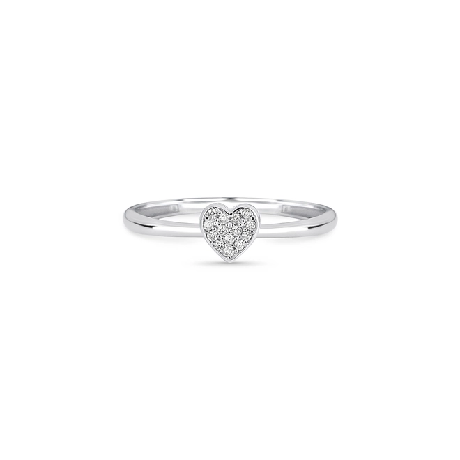 Anel The Icons ouro branco 18k com coração de 5,6pts de Diamantes 2