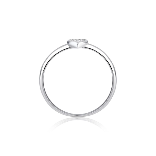 Anel The Icons ouro branco 18k com coração de 5,6pts de Diamantes