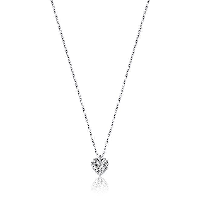 Gargantilha The Icons corrente ouro branco 18k com coração 5,6pts de Diamantes 1