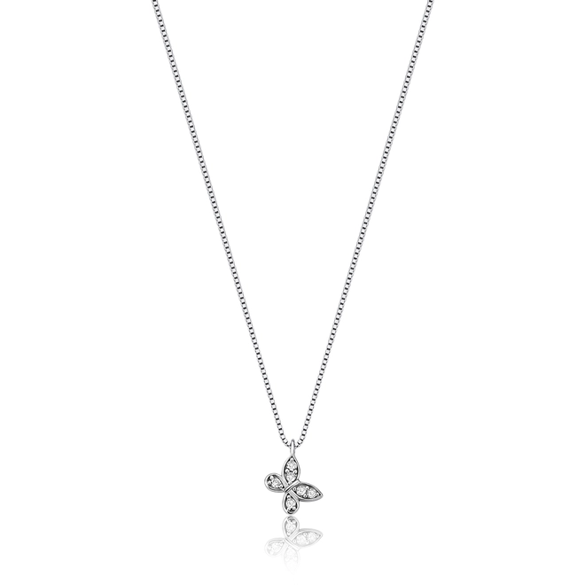 Gargantilha The Icons corrente ouro branco 18k borboleta de Diamantes 1