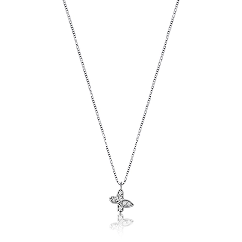 Gargantilha The Icons corrente ouro branco 18k borboleta de Diamantes