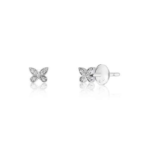 Brinco The Icons Stud ouro branco 18k borboleta com Diamantes