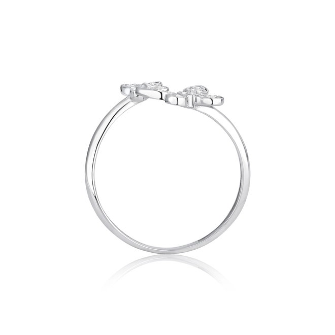 Anel The Icons aro aberto ouro branco 18k borboletas com Diamantes 5