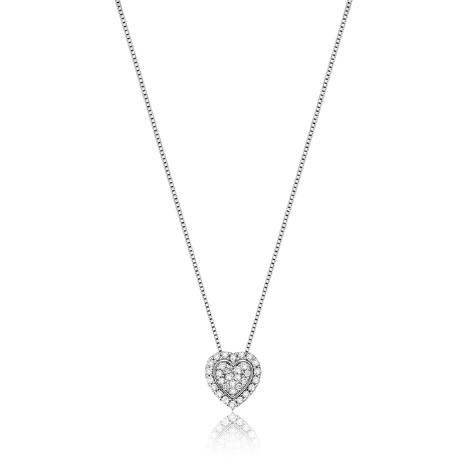 Gargantilha The Icons veneziana ouro branco 18k pingente coração de Diamantes 1