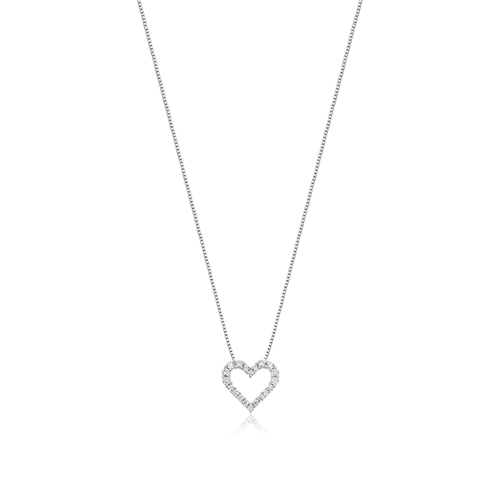 Gargantilha The Icons veneziana ouro branco 18k coração vazado com Diamantes