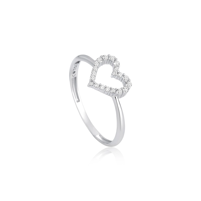 Anel The Icons coração vazado ouro branco 18k com Diamantes 1