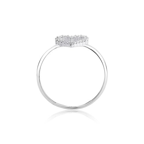 Anel The Icons coração vazado ouro branco 18k com Diamantes