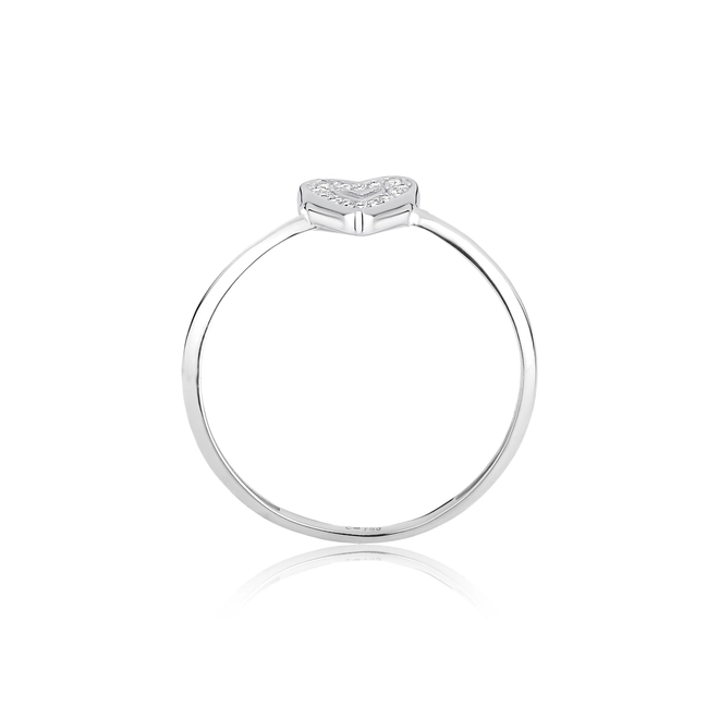 Anel The Icons coração ouro branco 18k com 7pts de Diamantes 4