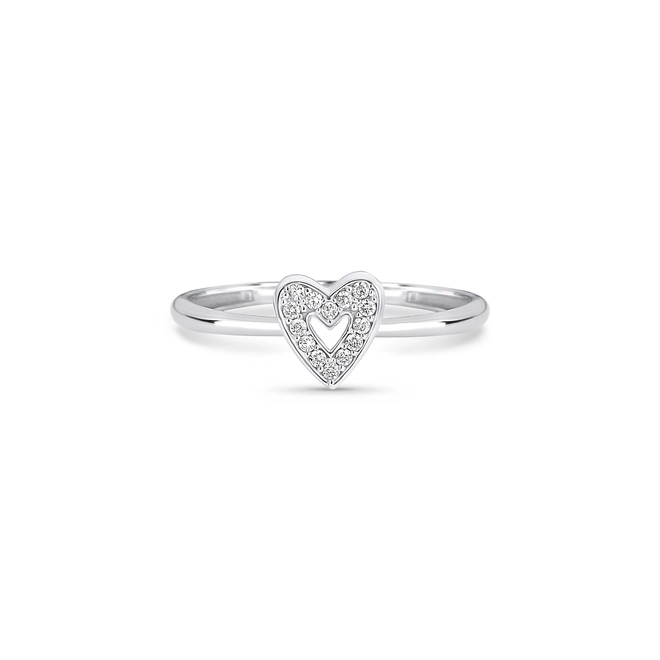 Anel The Icons coração ouro branco 18k com 7pts de Diamantes 2