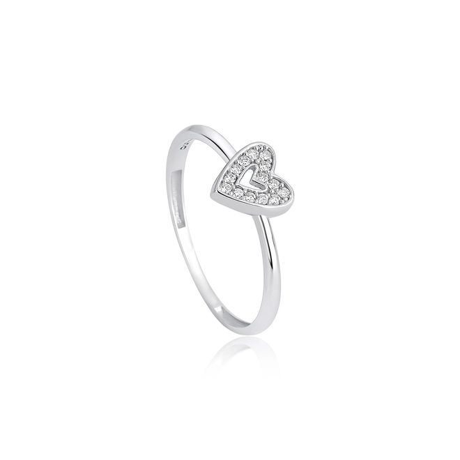 Anel The Icons coração ouro branco 18k com 7pts de Diamantes 1