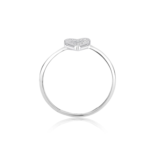 Anel The Icons coração ouro branco 18k com 7pts de Diamantes