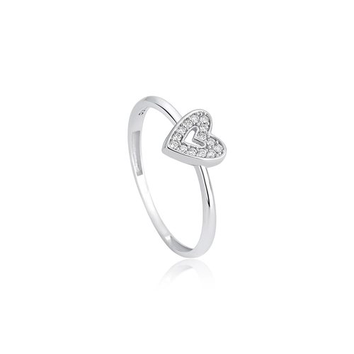 Anel The Icons coração ouro branco 18k com 7pts de Diamantes