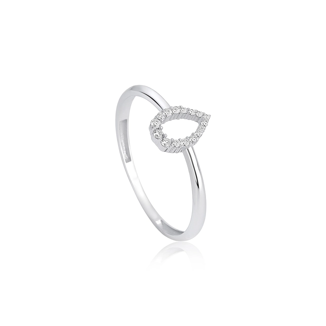 Anel The Icons gota vazada ouro branco 18k com 7,8pts de Diamantes 1