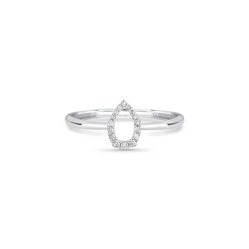 Anel The Icons gota vazada ouro branco 18k com 7,8pts de Diamantes