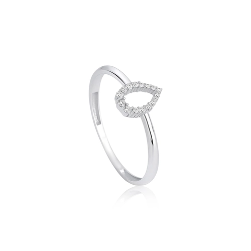 Anel The Icons gota vazada ouro branco 18k com 7,8pts de Diamantes