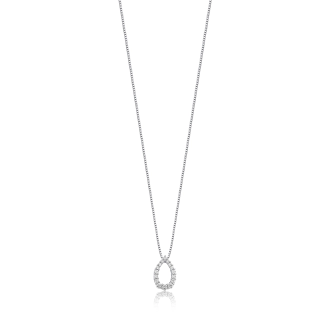 Gargantilha The Icons veneziana ouro branco 18k pingente gota com Diamantes 1