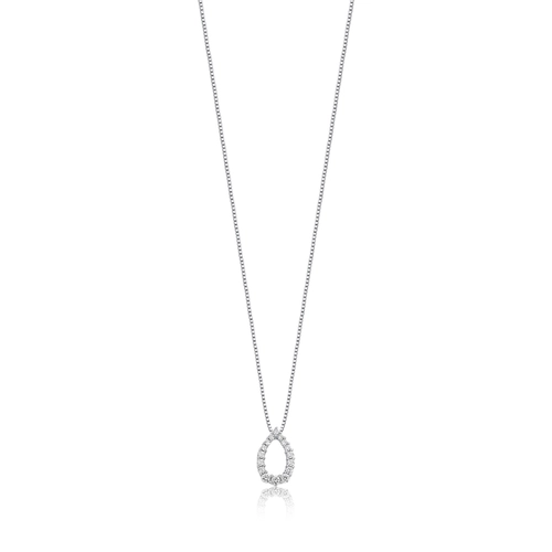Gargantilha The Icons veneziana ouro branco 18k pingente gota com Diamantes