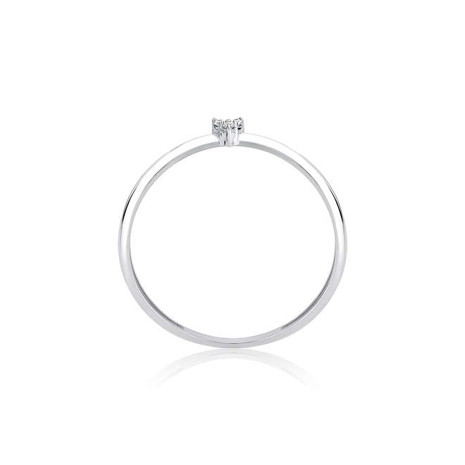 Anel The Icons mini coração ouro branco 18k com 1,5pts de Diamantes 4