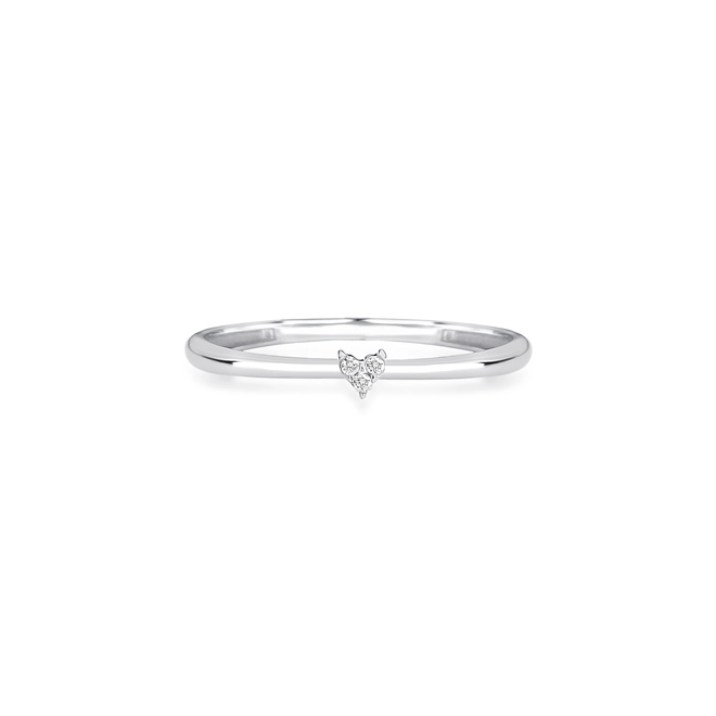 Anel The Icons mini coração ouro branco 18k com 1,5pts de Diamantes 2