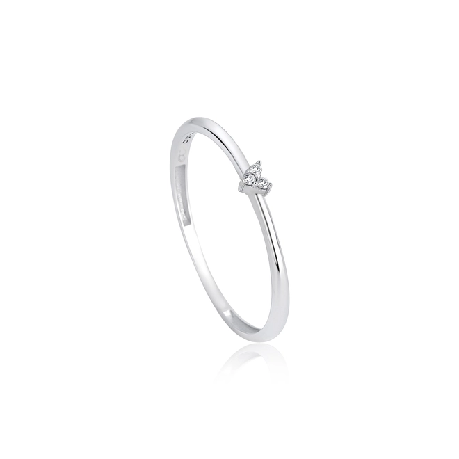 Anel The Icons mini coração ouro branco 18k com 1,5pts de Diamantes 1