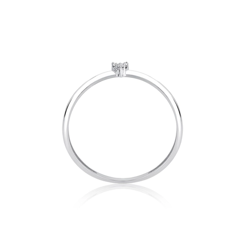 Anel The Icons mini coração ouro branco 18k com 1,5pts de Diamantes