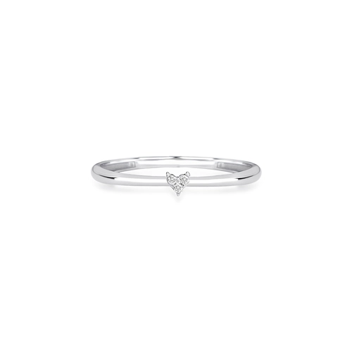 Anel The Icons mini coração ouro branco 18k com 1,5pts de Diamantes