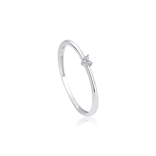 Anel The Icons mini coração ouro branco 18k com 1,5pts de Diamantes
