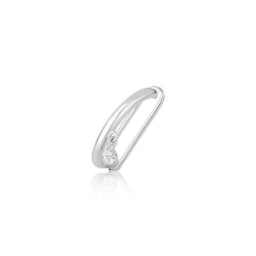 Piercing de orelha The Icons gancho ouro branco 18k mini coração de Diamantes